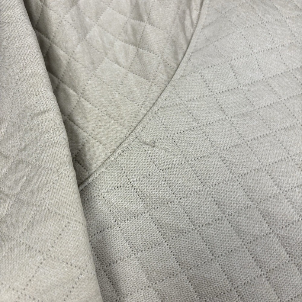 Magaschoni Pullover Mens 2XL Beige Diamond Quilted Half Zip Sweater Pockets - Picture 12 of 14